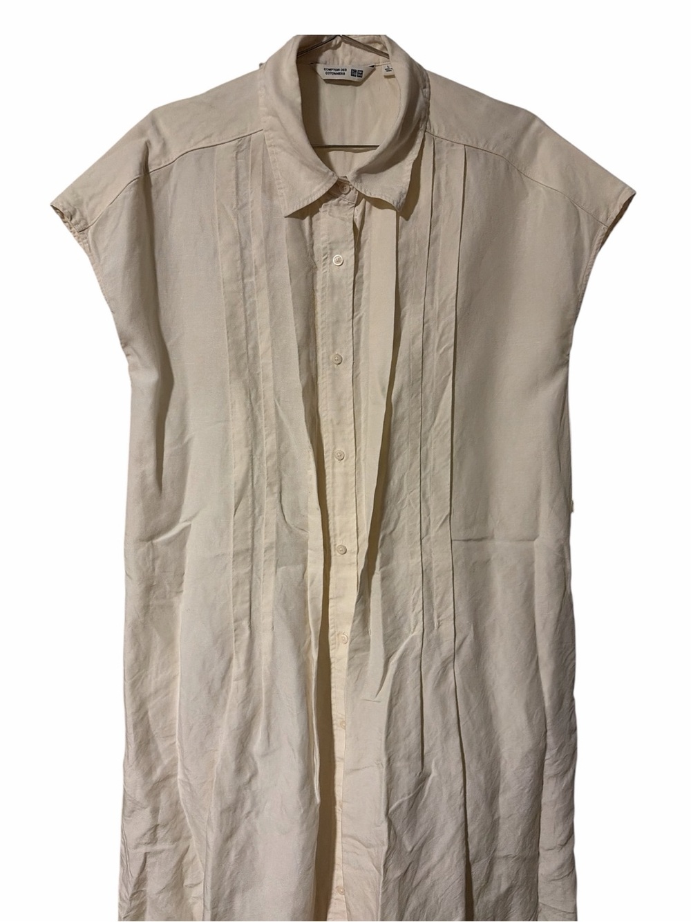 Uniqlo x Comptoir des Cotonniers Linen Blend Pintuck Sleeveless Dress - Cream - Picture 3 of 5